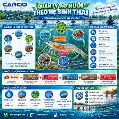 Quản lý ao nuôi tôm theo hệ sinh thái